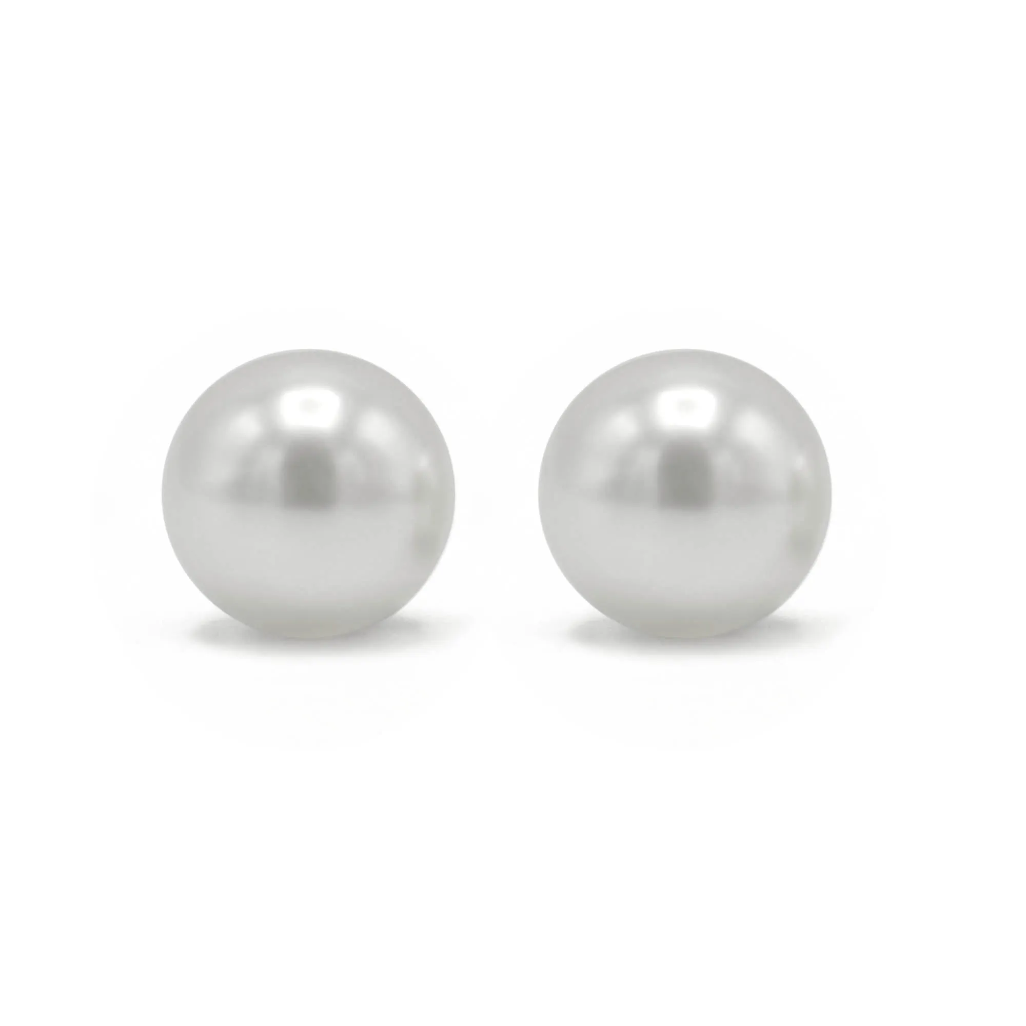 Rhodium White 16Mm Pearl Stud Earring #HNE90895-16MMRDWH(EH1)