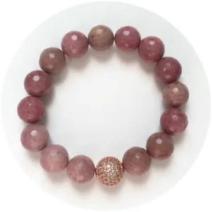 Rhodonite with Micro Pavé Rose Gold