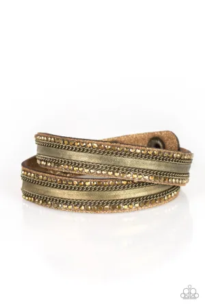 Rocker Rivalry Brass Paparazzi Bracelet