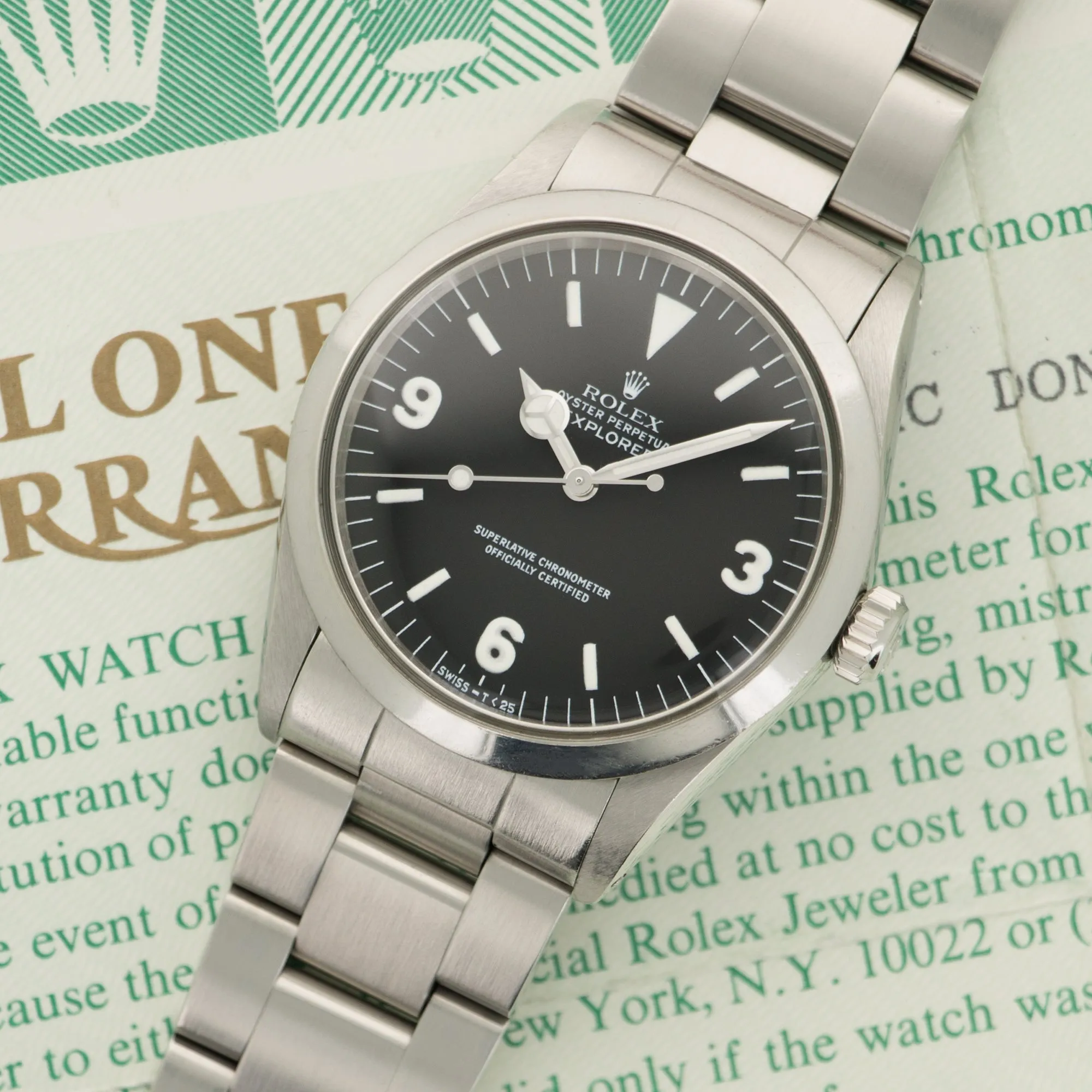 Rolex Explorer L-Series Watch Ref. 1016 with Paper