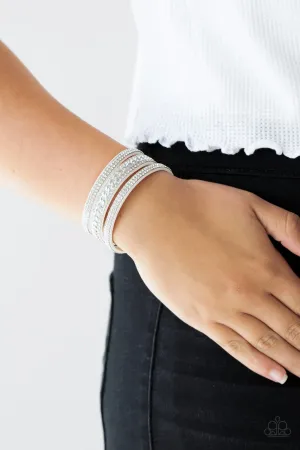 Rollin in Rhinestones White Paparazzi Bracelet