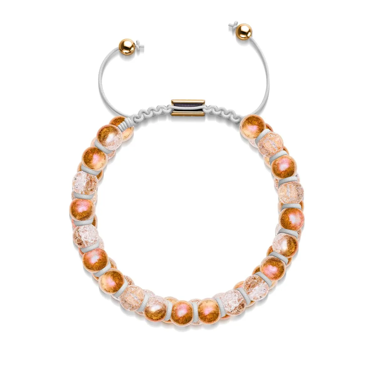 Rose Chrome x Caramel | Glitter Glass Double Bracelet