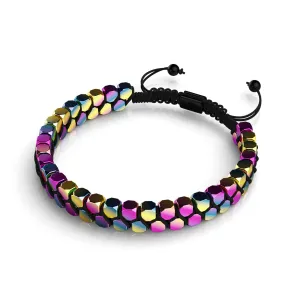 Sacred Geom | Rainbow Hematite | Gunmetal | Octahedron Bracelet