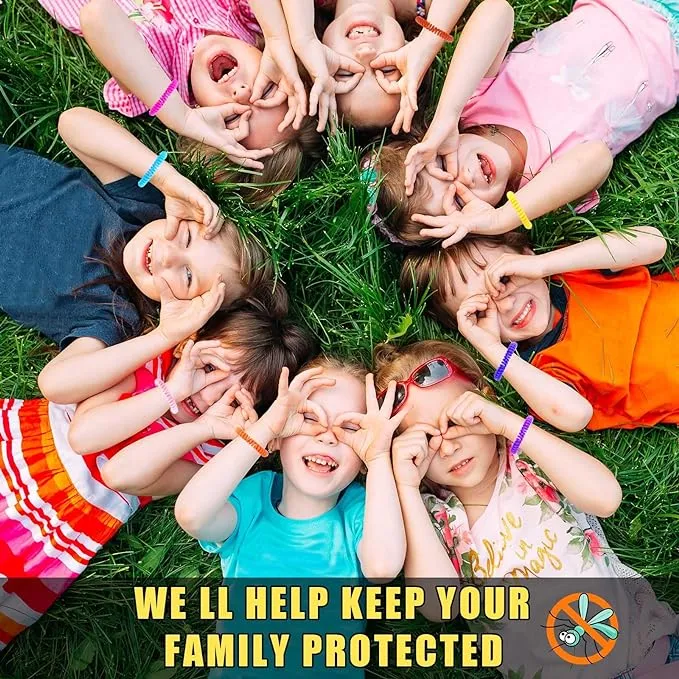 Scentpellent 48 Pack Waterproof Mosquito Bracelets with 60 Patches, Deet Free Citronella Mosquito Patches Bands, Mosquito Bracelets for Kids Adults Outdoor Hiking, Individually Wrapped