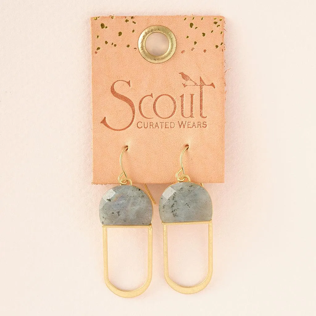 Scout Curated Wears Modern Stone Chandelier Earrings - Labradorite
