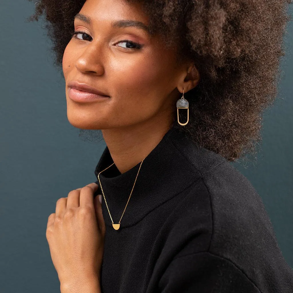 Scout Curated Wears Modern Stone Chandelier Earrings - Labradorite