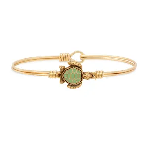 Sea Turtle Bangle Bracelet: Gold