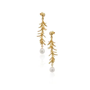 Seagrass Round Pearl Earring