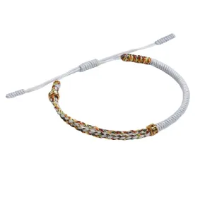 Semi-braided white Tibetan bracelet.
