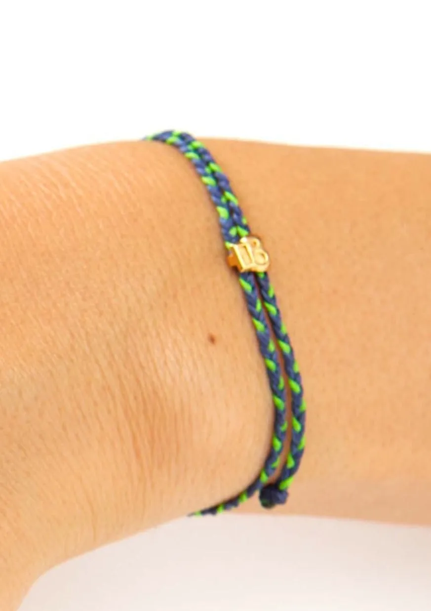 Signature Bracelet in Indigo & Neon Green