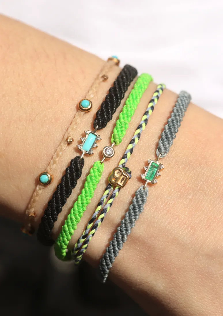 Signature Bracelet in Indigo Lavender & Neon Yellow