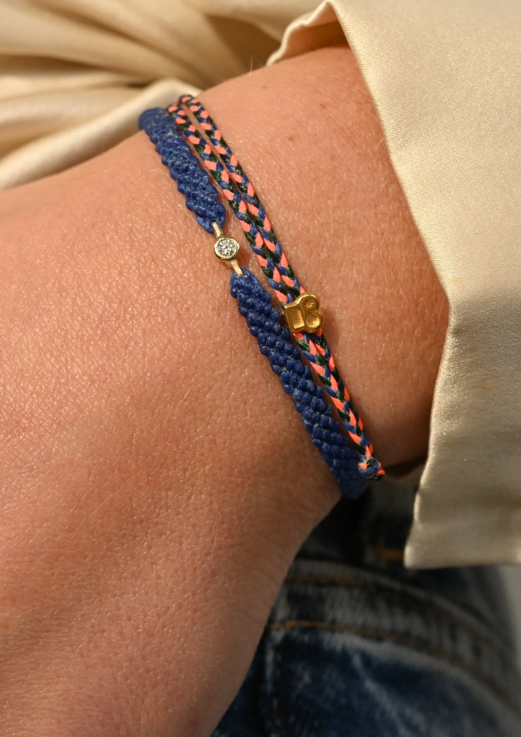 Signature Bracelet in Royal Forest & Neon Pink