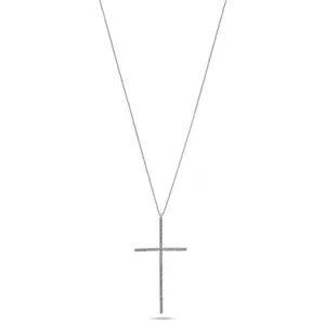 SILVER CRYSTAL CROSS PENDANT CHAIN NECKLACE #PN2181S(NE12)