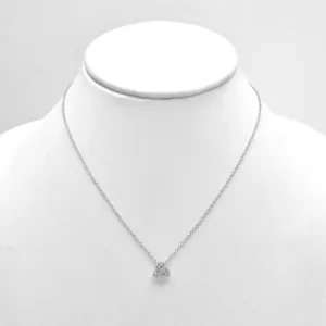 SILVER CRYSTAL PENDANT SHORT NECKLACE  #SQ260-060313 (NF7)