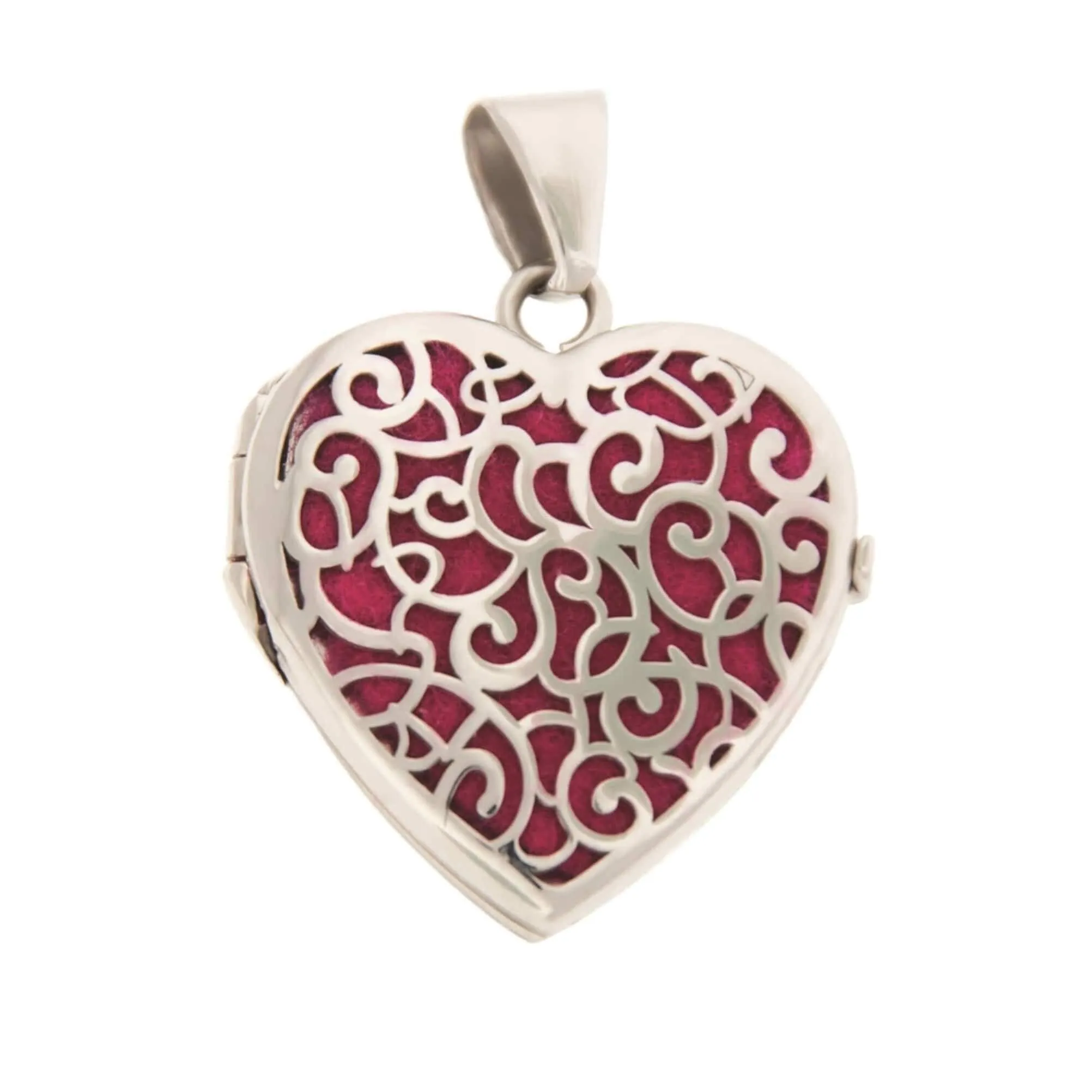 Silver Filigree Heart Locket Urn