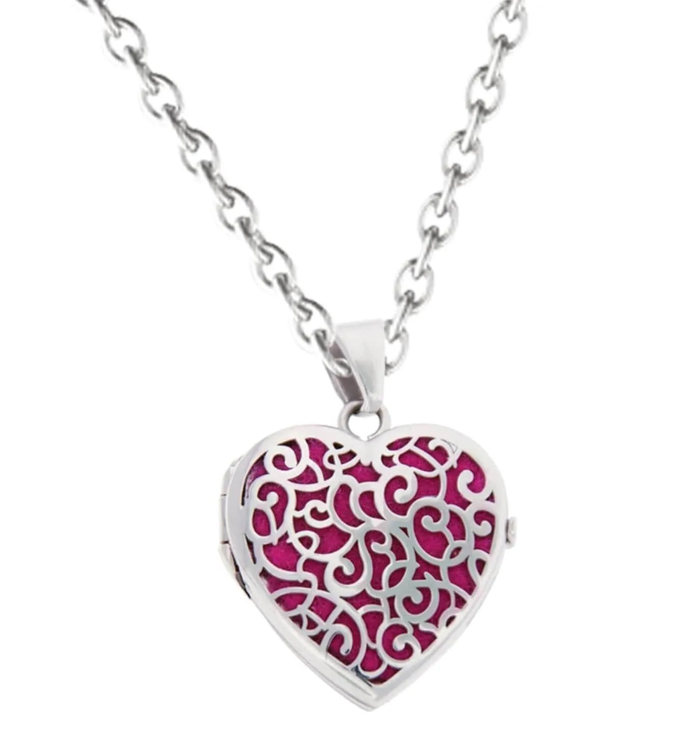 Silver Filigree Heart Locket Urn