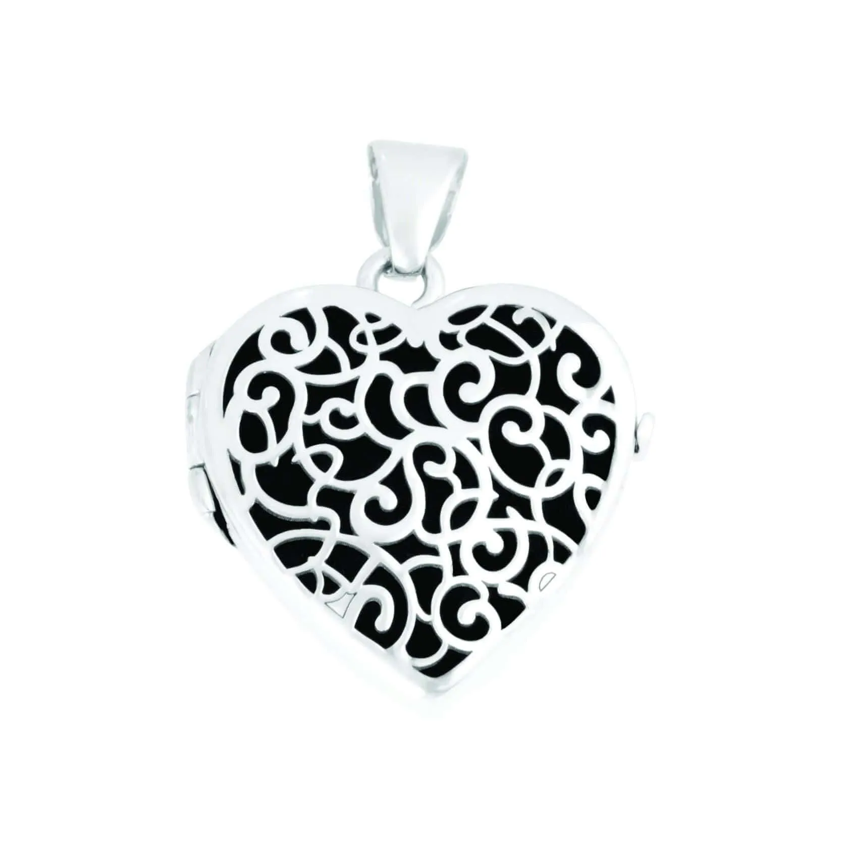 Silver Filigree Heart Locket Urn