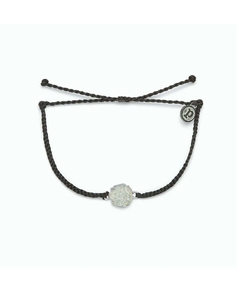 Silver Geode Bracelet Black