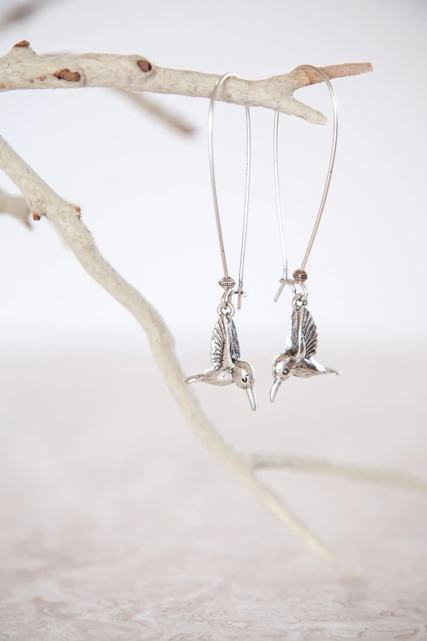 Silver Plated Hummingbird Earrings