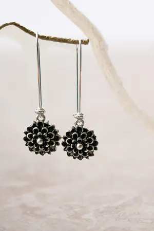 Silver Plated Mum Earrings (Chrysanthemum)