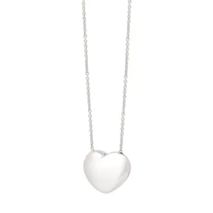 Silver Puffy Heart Necklace