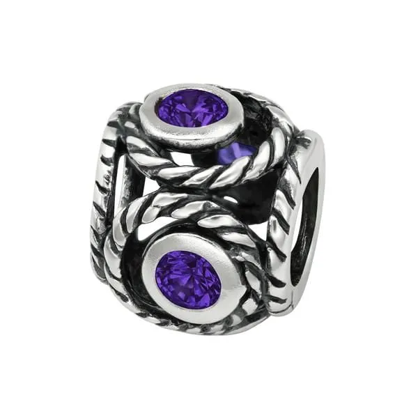 Silver Round Charm Bead