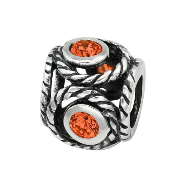 Silver Round Charm Bead
