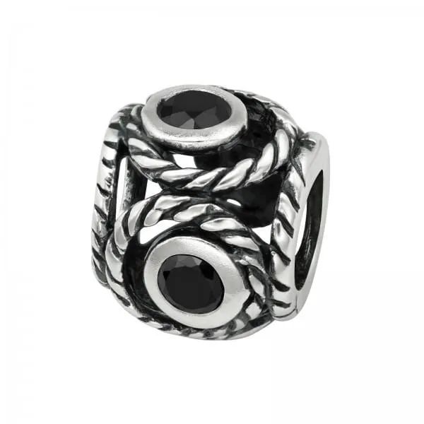 Silver Round Charm Bead