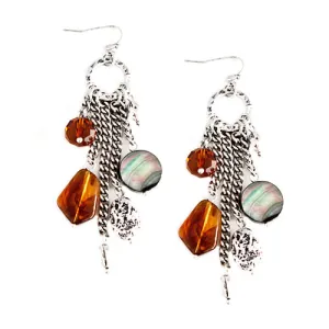 SILVER TORTOISE EARRINGS  #SE32316_SIL_OX-TORT (BD18)