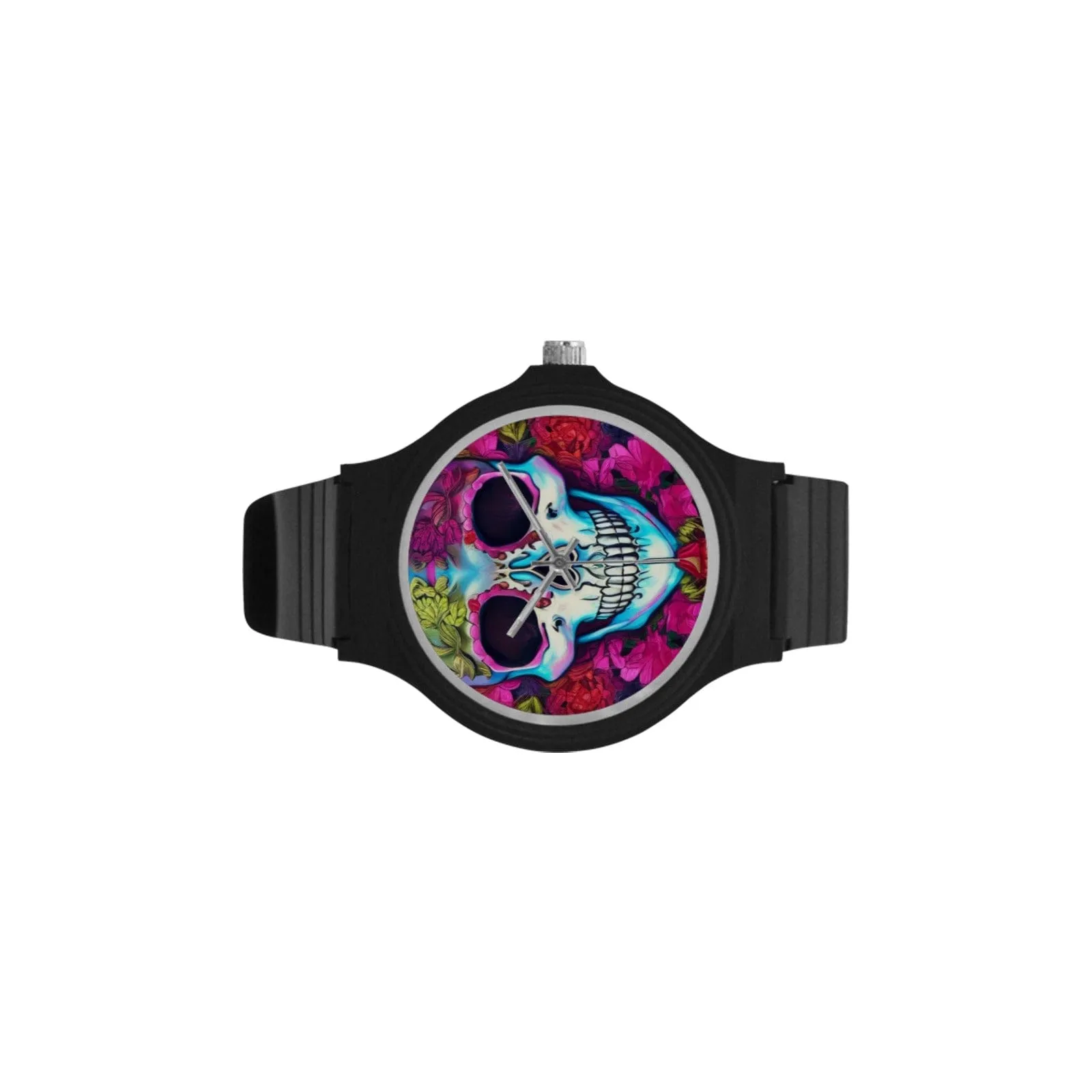Skull Bright Floral Round Watch