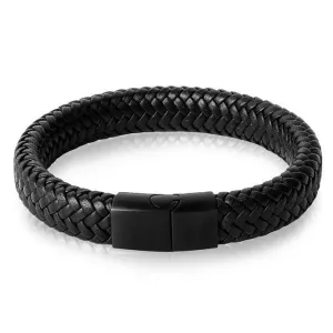 Sleek Men's Braided Leather Bracelet