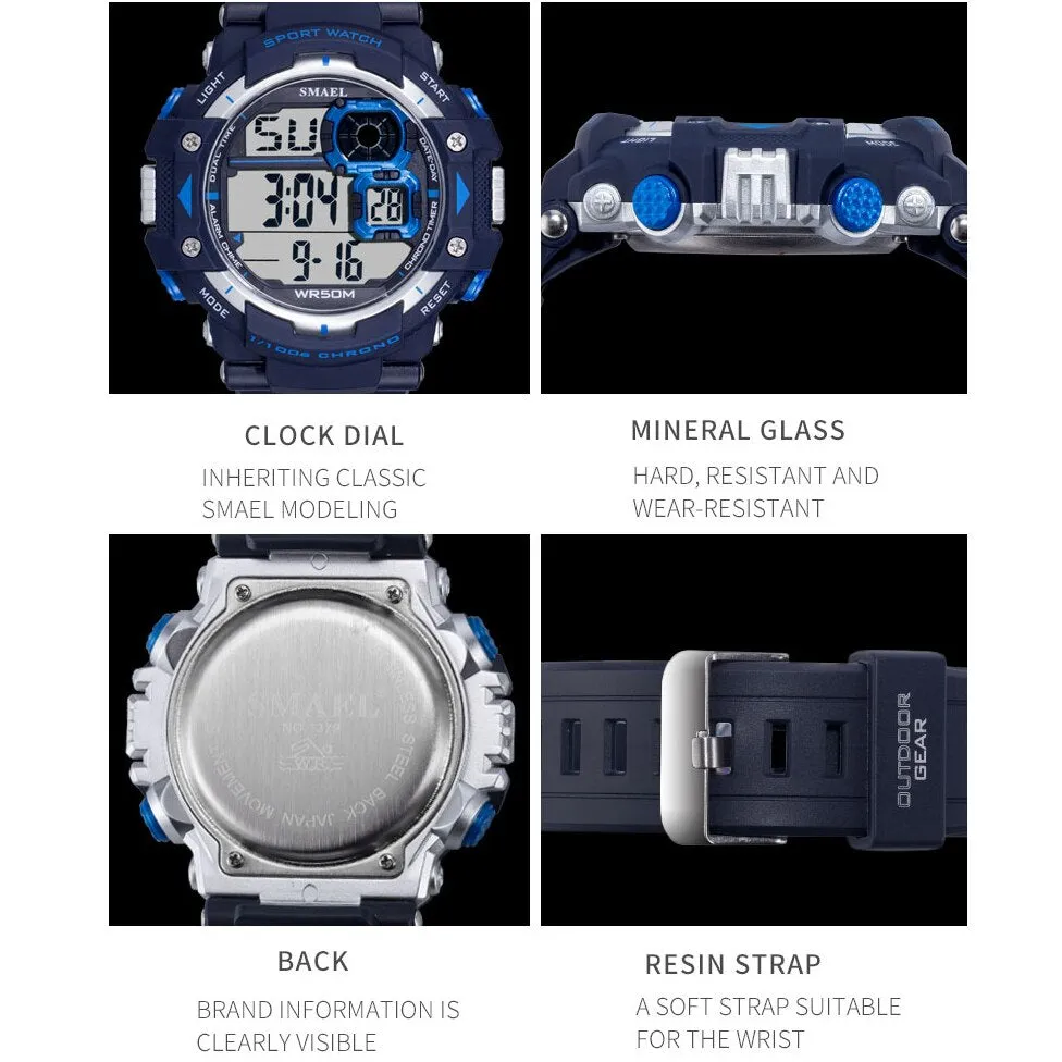 SMAEL Brand Watch Men Top Luxury Brand Sport Watch Electronic Digital Male Wrist Clock Man Waterproof Men&#39;s Military Watches