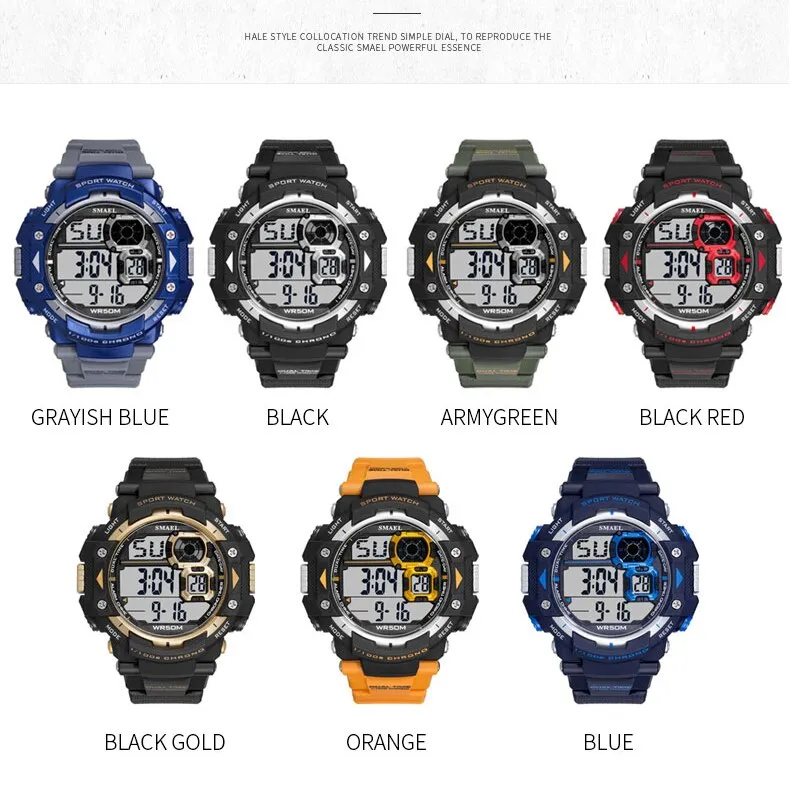 SMAEL Brand Watch Men Top Luxury Brand Sport Watch Electronic Digital Male Wrist Clock Man Waterproof Men&#39;s Military Watches