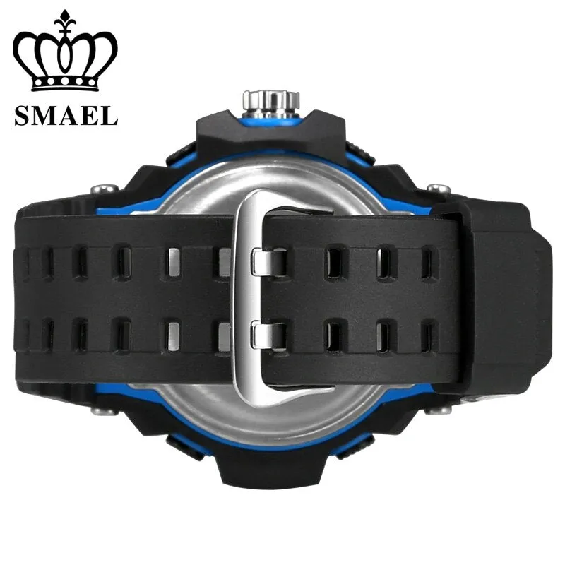 SMAEL Men Sports Watches Dual Display Analog Digital LED Electronic Quartz Wristwatches Waterproof Military Watch Мужские часы