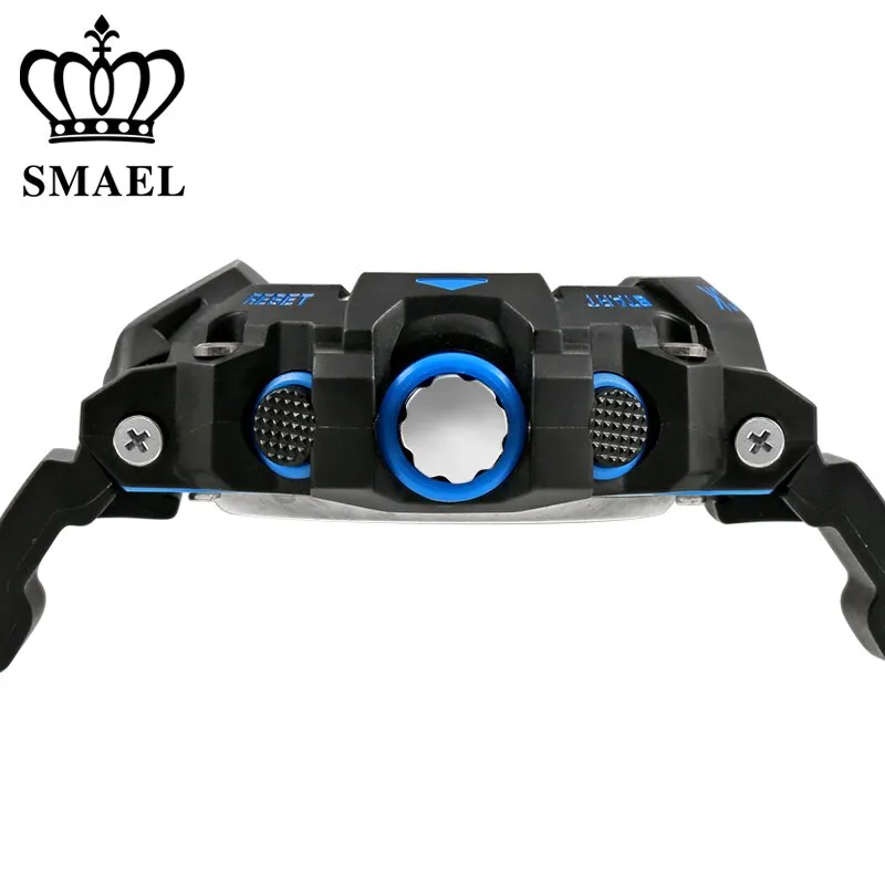 SMAEL Men Sports Watches Dual Display Analog Digital LED Electronic Quartz Wristwatches Waterproof Military Watch Мужские часы