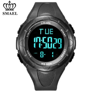 SMAEL New Military Outdoor Mens Watches LED Digital Display Silicone Waterproof Sport Watch Men Wrist Watch Relogio Masculino