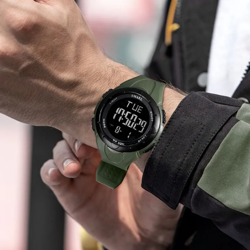 SMAEL New Military Outdoor Mens Watches LED Digital Display Silicone Waterproof Sport Watch Men Wrist Watch Relogio Masculino