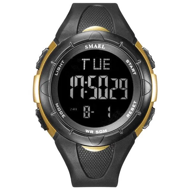 SMAEL New Military Outdoor Mens Watches LED Digital Display Silicone Waterproof Sport Watch Men Wrist Watch Relogio Masculino
