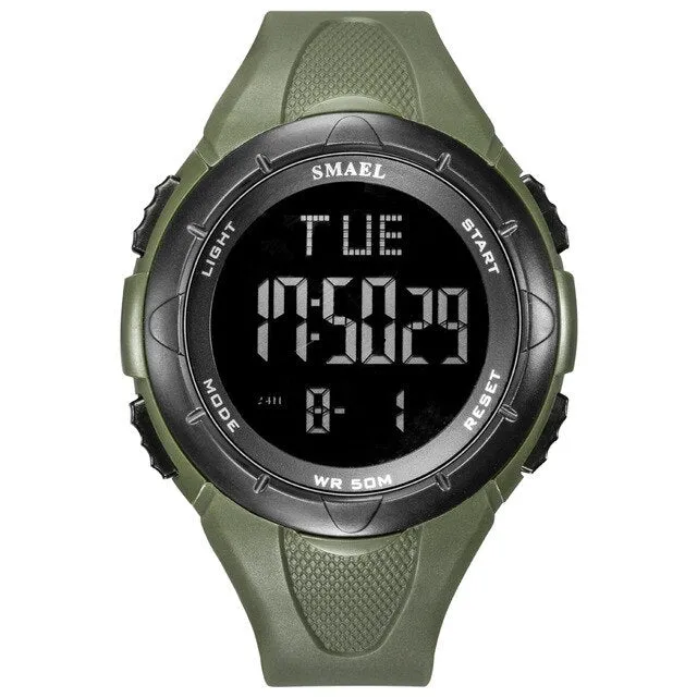 SMAEL New Military Outdoor Mens Watches LED Digital Display Silicone Waterproof Sport Watch Men Wrist Watch Relogio Masculino
