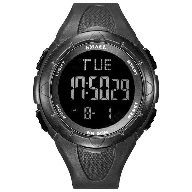 SMAEL New Military Outdoor Mens Watches LED Digital Display Silicone Waterproof Sport Watch Men Wrist Watch Relogio Masculino