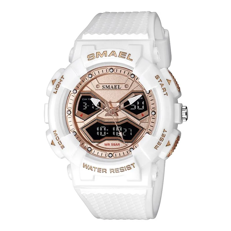 SMAEL Sports Quartz Digital Watches Men Dual Display Waterproof Wristwatch Mens Military Army Clock Male Stopwatch Student Gift
