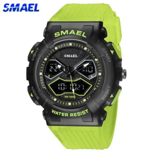 SMAEL Sports Quartz Digital Watches Men Dual Display Waterproof Wristwatch Mens Military Army Clock Male Stopwatch Student Gift
