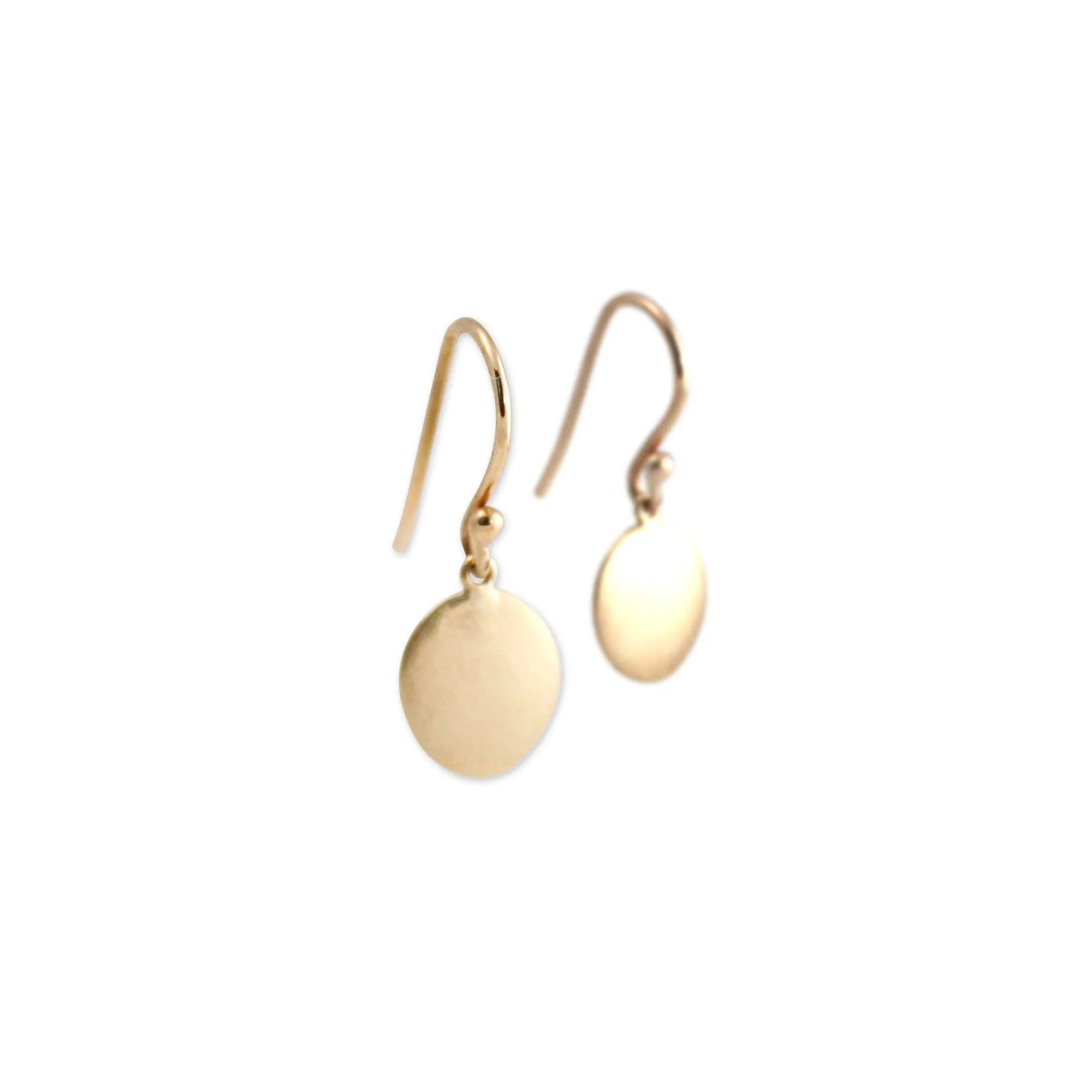 small disc drop earrings