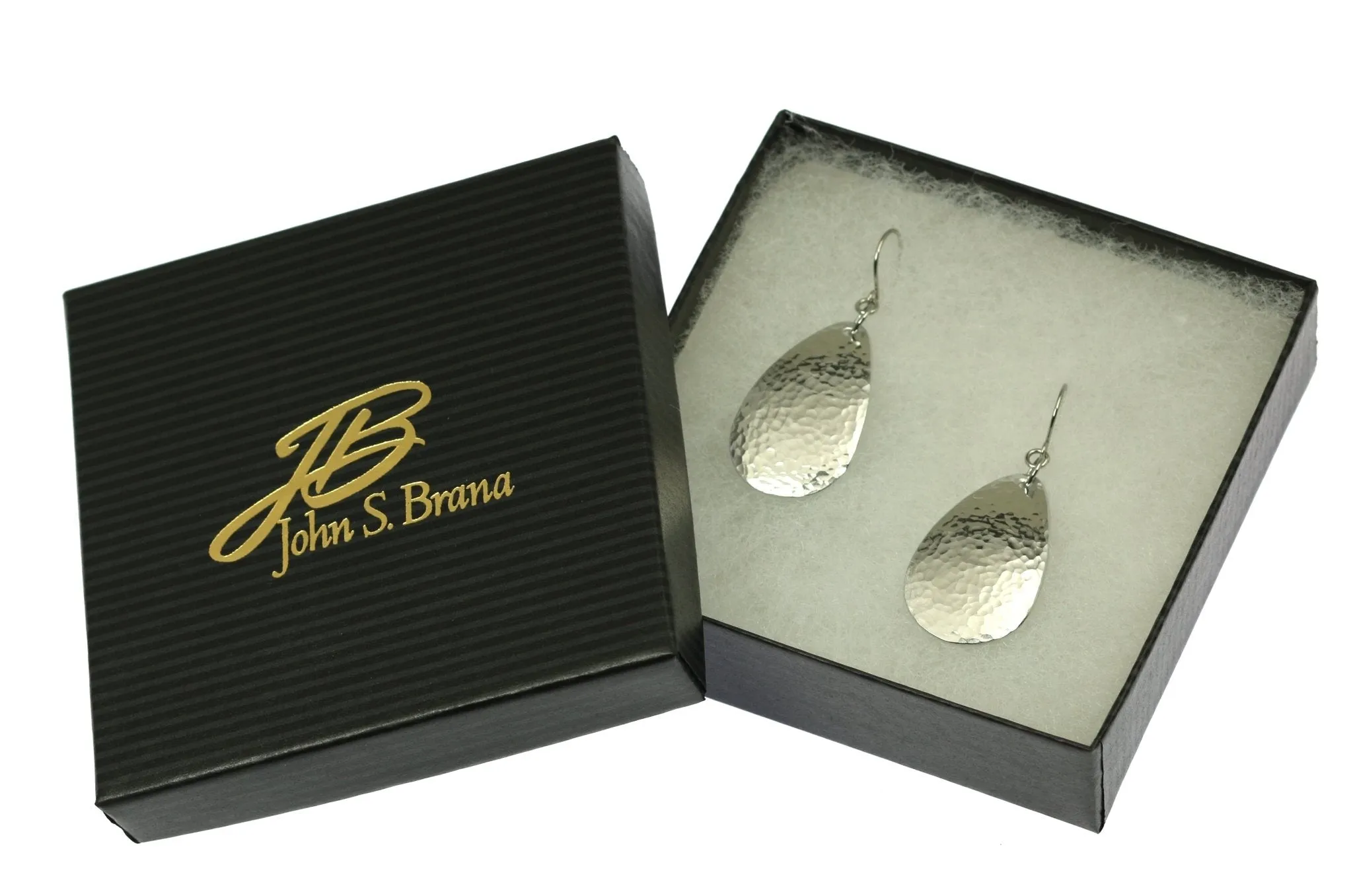 Small Hammered Aluminum Tear Drop Earrings