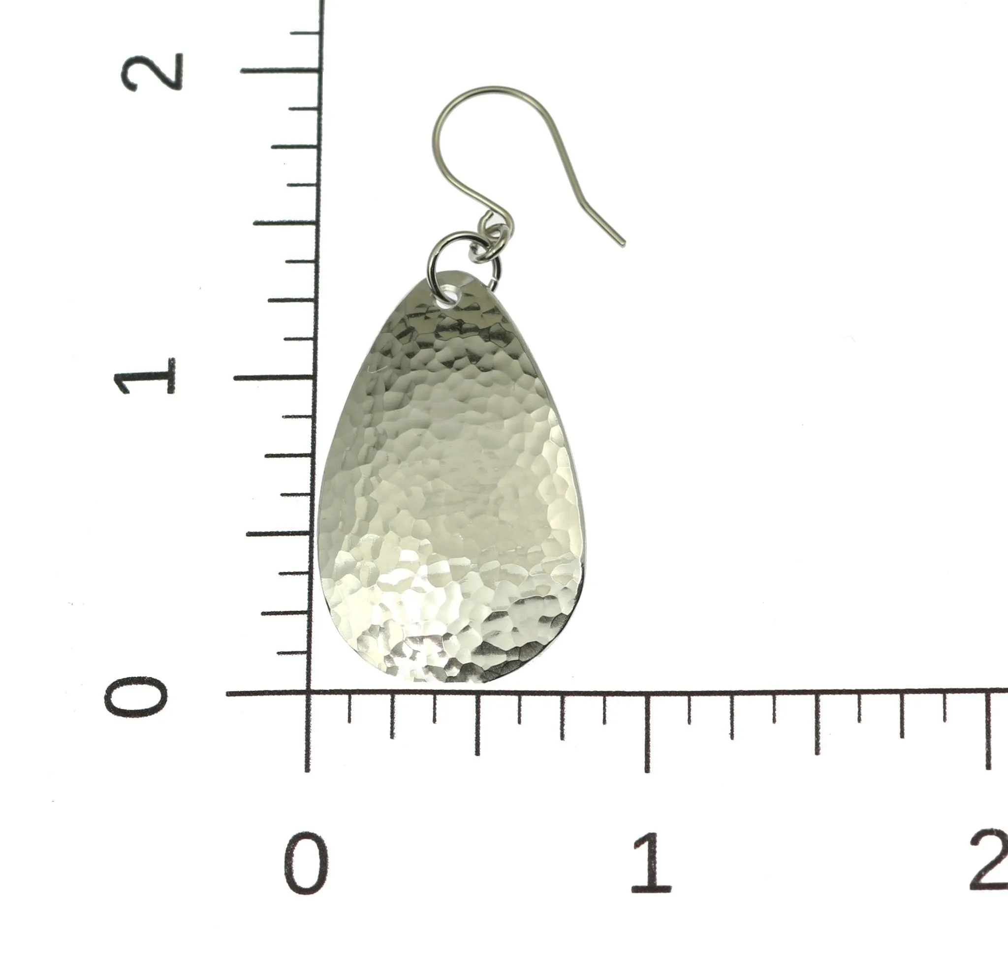 Small Hammered Aluminum Tear Drop Earrings