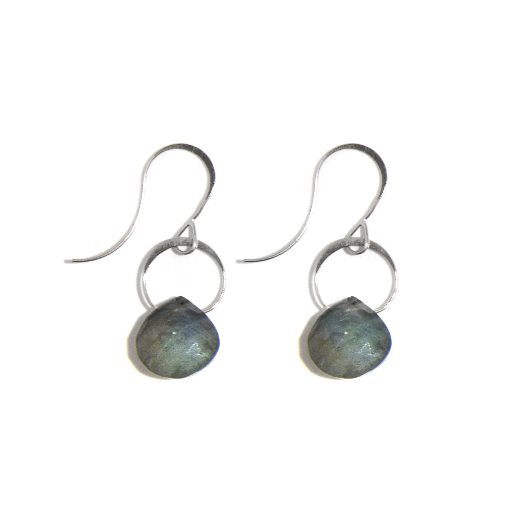 Small Labradorite Single Drop Earrings
