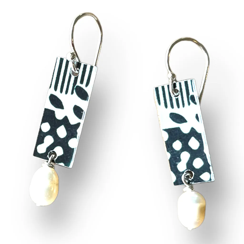 Small Pearl Bar Drop Earring