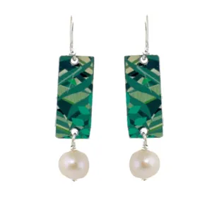 Small Pearl Bar Drop Earring