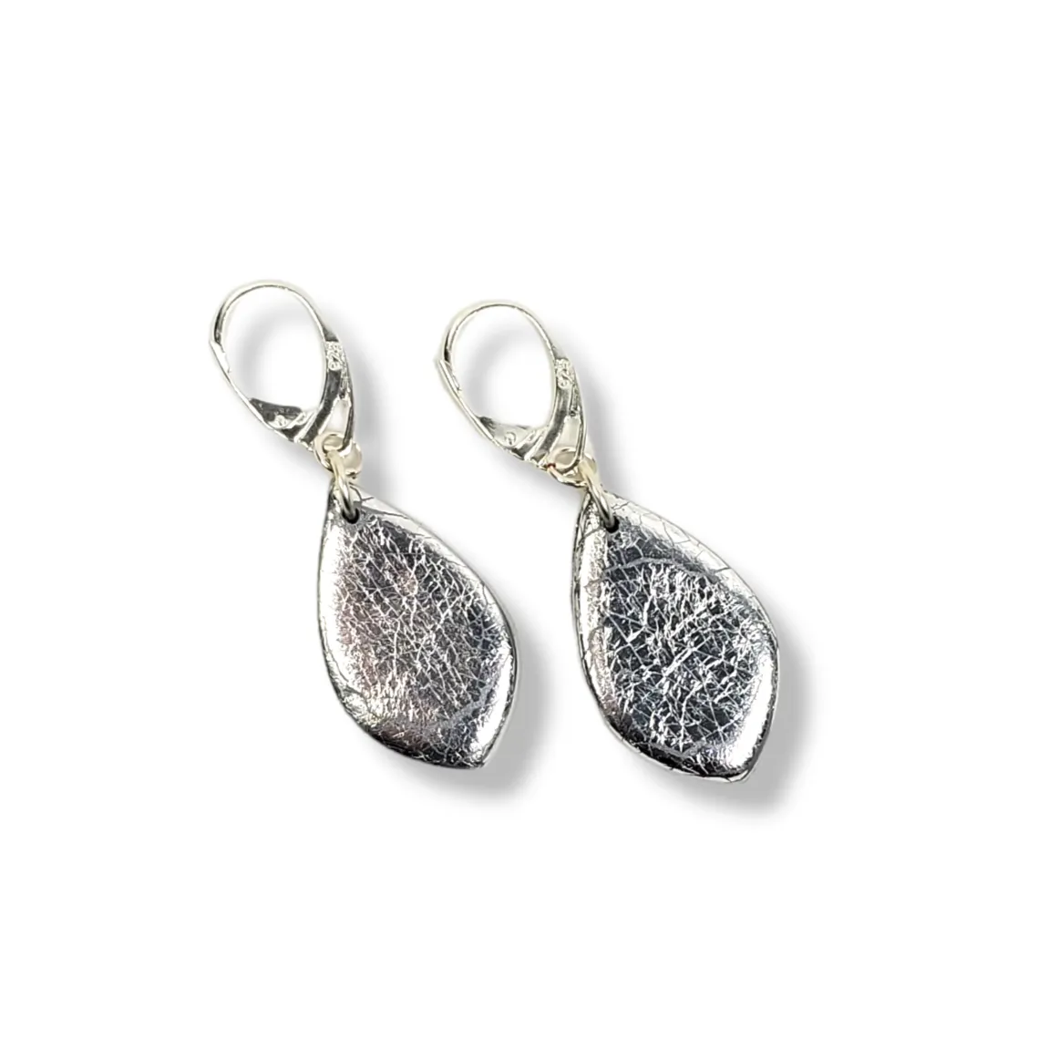 Small Tear Drop Dangle Earring - Chrome