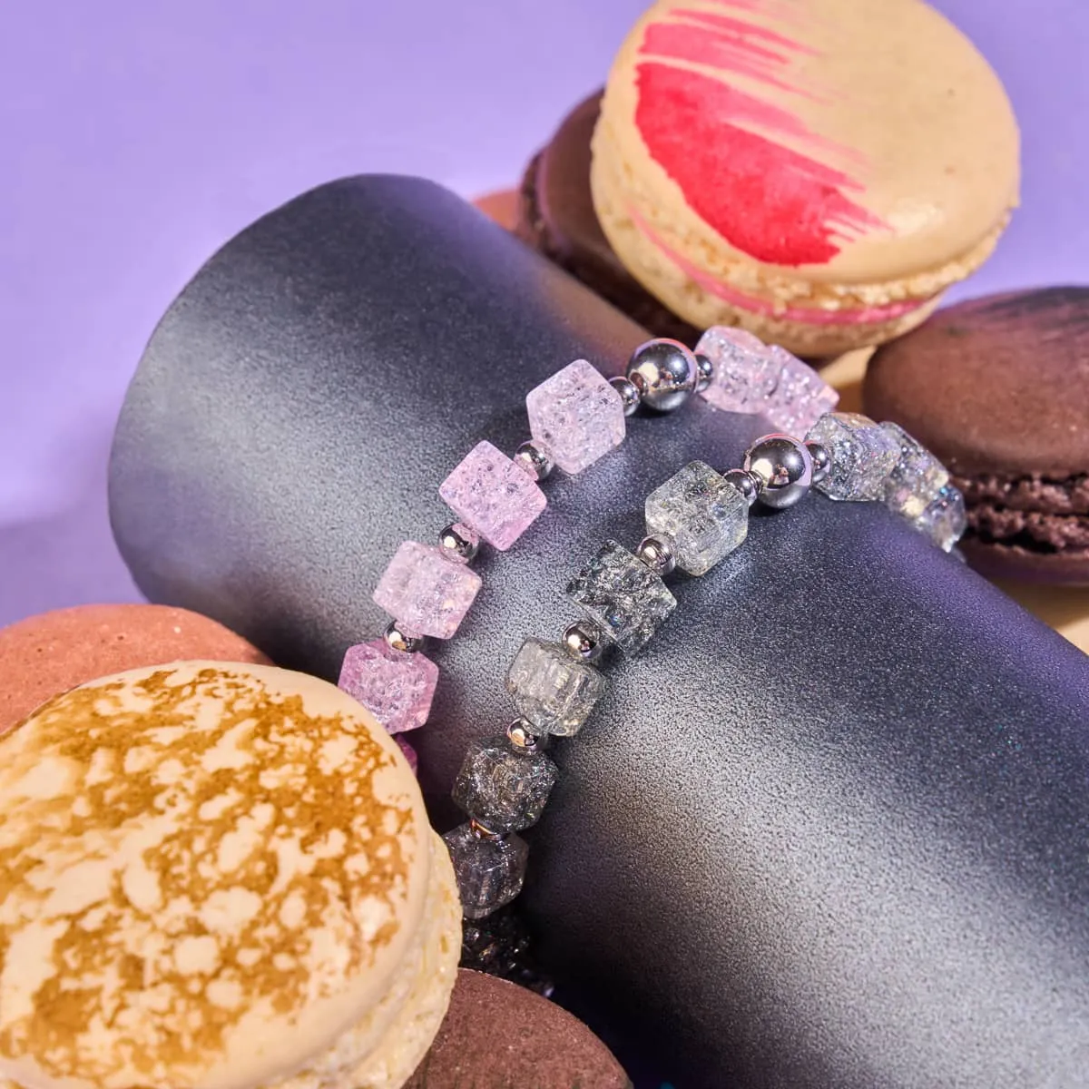 Smokey | Glitter Glass | Sugar Cube Bracelet